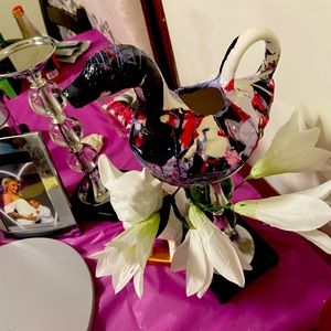 Marble Water Pot Dove Bird Art